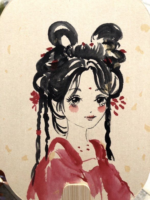 漫画手绘人物扇子-襄阳市圣火广告有限公司